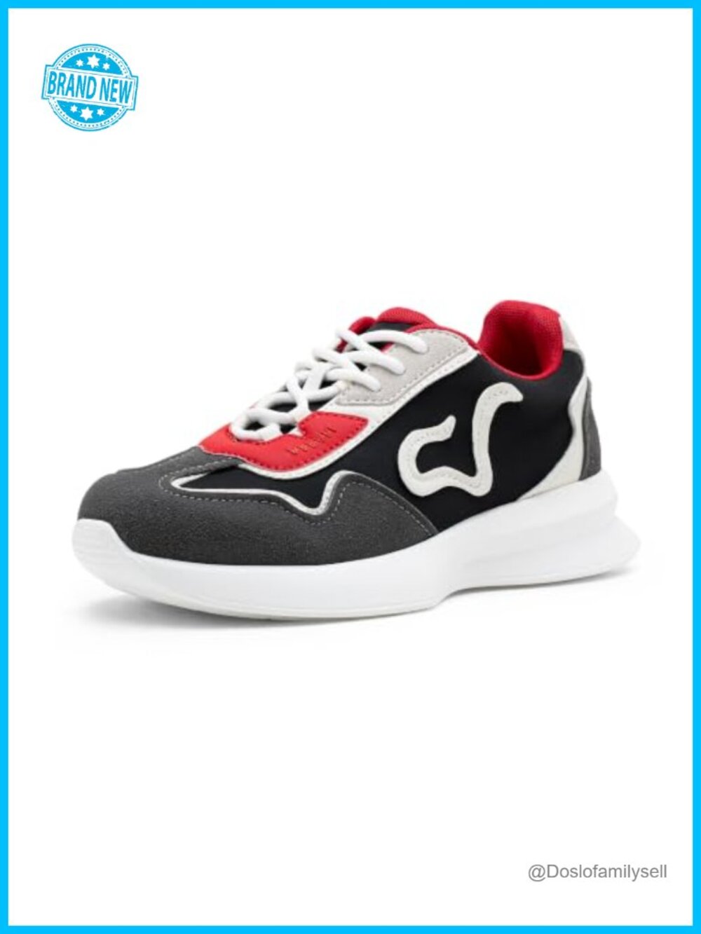 Faux Leather Retro Platform Fashion Sneakers Memory Foam Walking Tennis Shoes